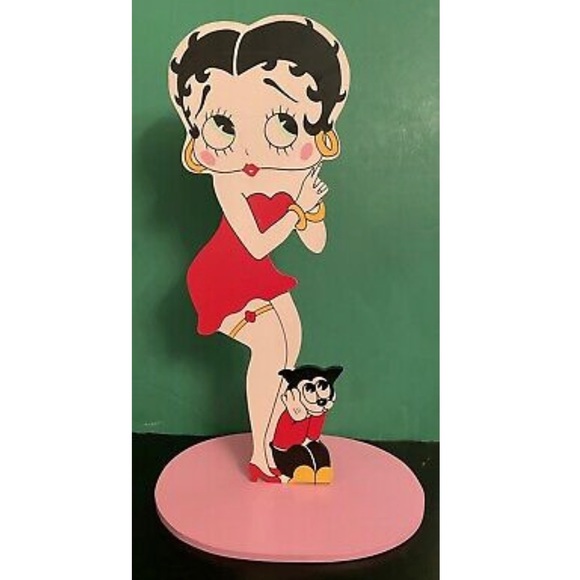 RARE Vintage 2-Sided Wooden Betty Boop - Picture 1 of 2
